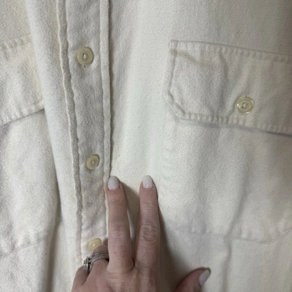 Vintage Polo Ralph Lauren Shirt 2XL Beige GI Ivory 100% Cotton